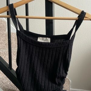 Audrey Black Ribbed Camisole